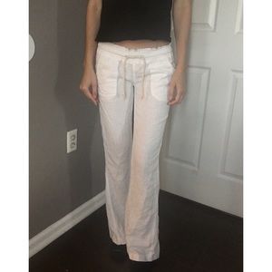 Roxy White Linen Pants